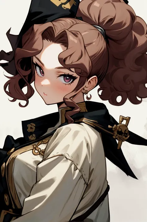 curly hair,ponytail,pirate girl