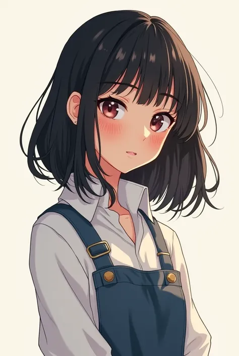 Illustration of a girl with medium black hair