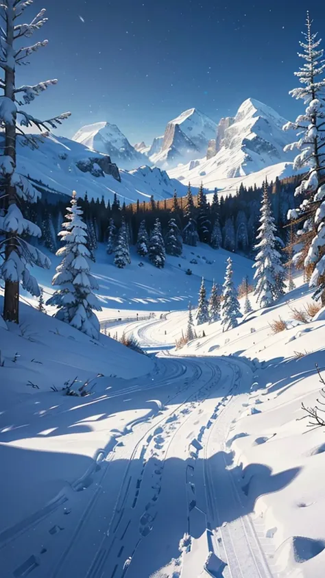 Heres a prompt for generating an AI image of a snow environment with an 8K quality illusion:

"Create a breathtaking 8K quality image of a snow-covered landscape during the daytime. The scene should depict a serene, pristine winter wonderland with sparklin...