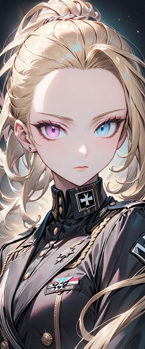 ｛masterpiece　Very detailed　aldult　Ultra-high resolution　Higher resolution　Highest quality　Super detailed　detailed woman　High quality　8k｝　Goddess Athena　((Upper Body　Upper Body))　Gal with light makeup　Nazi germany　It has the Nazi emblem　army officers　swasti...