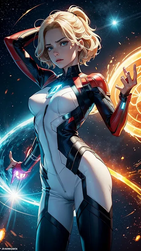 Binary Form: Carol Danvers can transform into a powerful form known as Binary, where she can tap into the power of a white hole, allowing her to generate and manipulate stellar energy, including heat, light, and radiation.