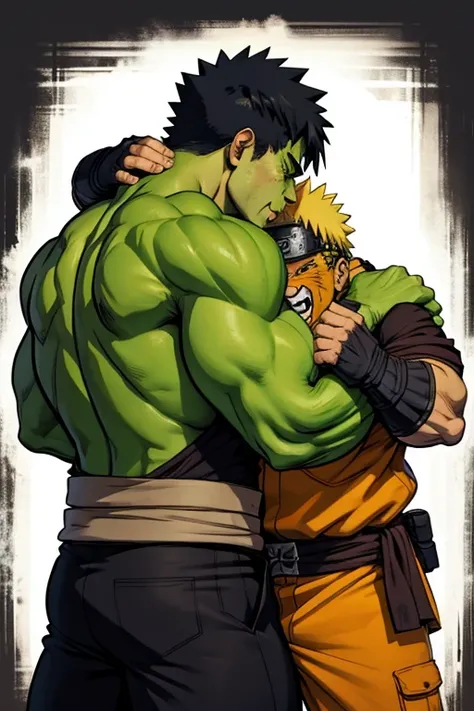 Hulk hugging Naruto