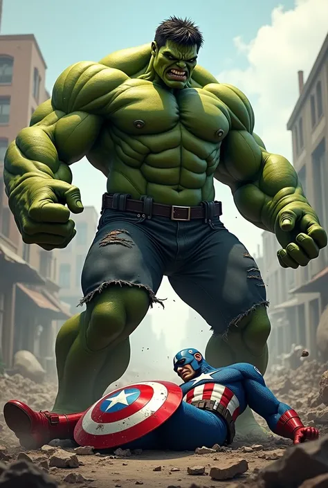 Hulk defeat captain america 
