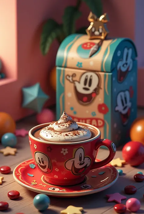 Chocolate con caja de cuphead