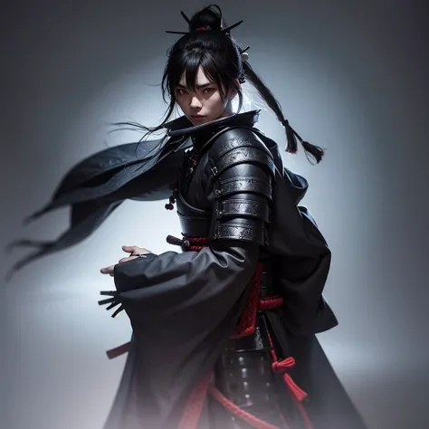 Samurai with dark clothing 