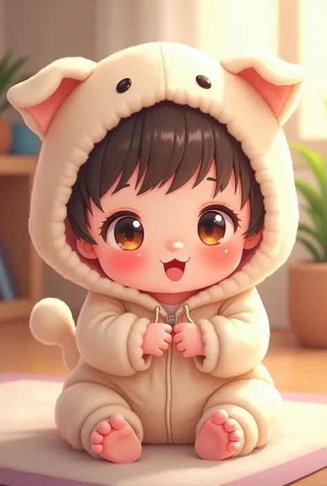 Chibi super cute baby hooded costume 
