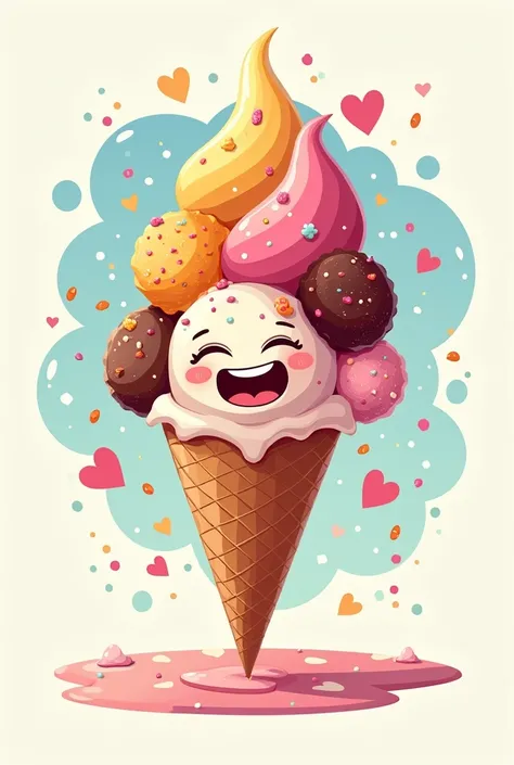 Various types of ice creams.
Logo 
Man tastes ice cream 