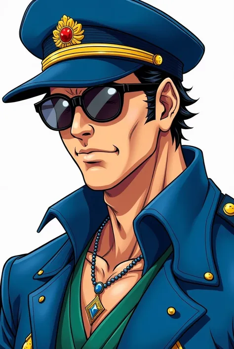 An anime character wearing a blue hat and a blue jacket,  jotaro kujo, Jojo anime style, jotaro, Becoming a JoJo character, JoJo&#39;s Bizarre Adventure, an angry muscular army general, Kentaro Miura&#39;s Manga Art Style, ＪＪＢＡ, Joe Biden as a JoJo charact...