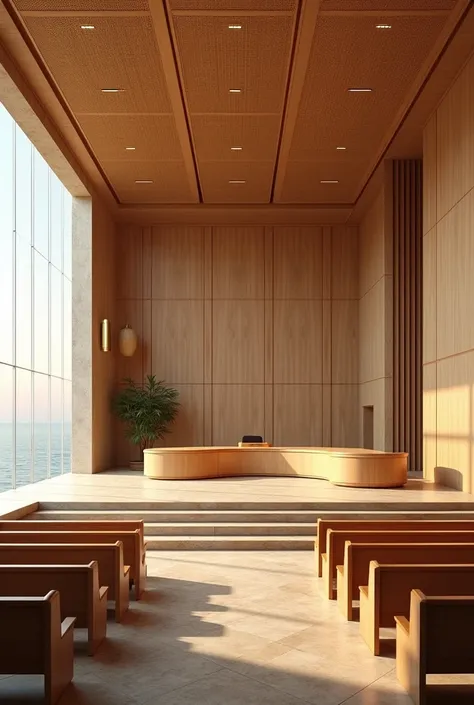 From an interior designer&#39;s perspective, You are going to design the interior of a courtroom using a mix of warm and cool colors with soft and hard shapes.. besides, The lighting of the space will be warm, and in the area where the stage is located the...