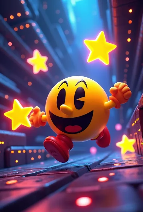 Pac Man with four stars