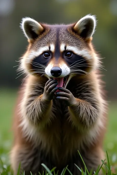 porn male bara raccoon sniffing his pits