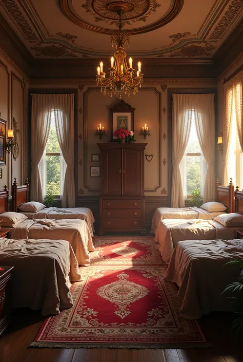 Victorian style room for five with separate beds 