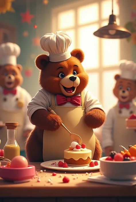 A confectioner bear In a contest 
