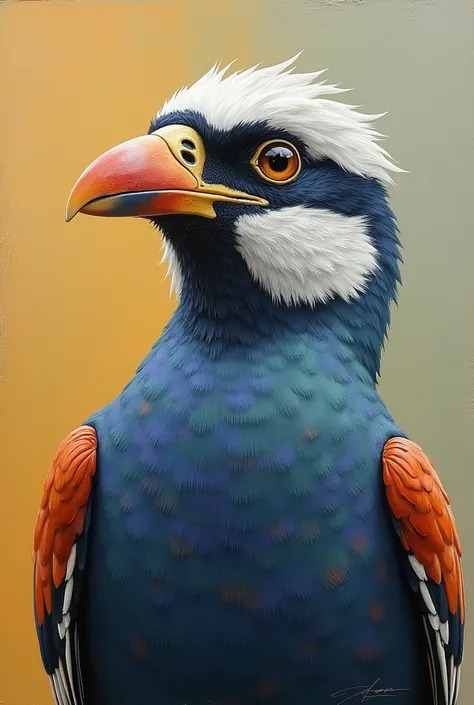 Close-up painting of a bird