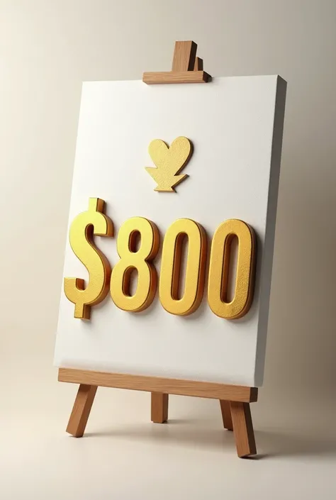 Image type canvas element, in the form of a prize that says $800