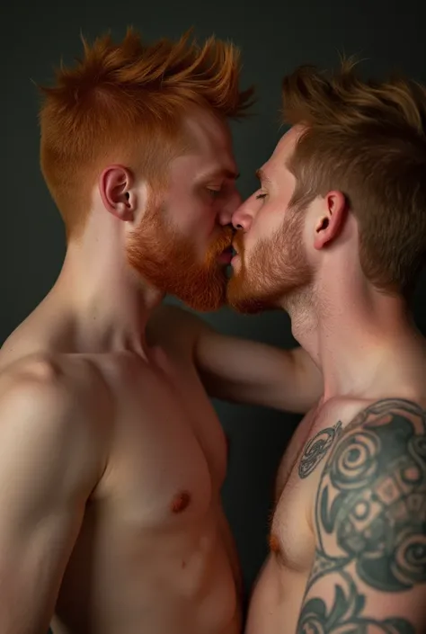 Redheaded man sucking another man&#39;s penis