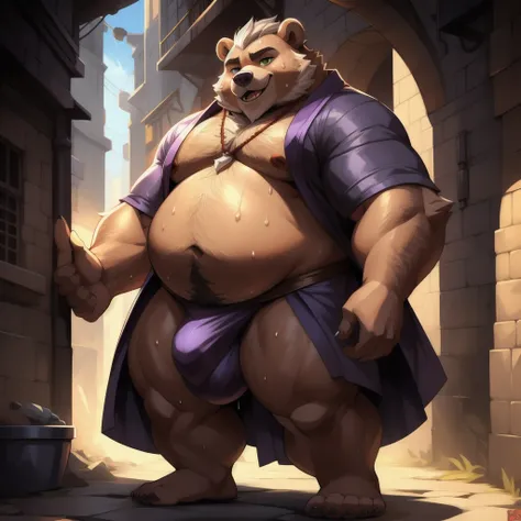 Big adventure Dungeons and Dragons Mosnter Zootopia style, Hunter x Hunter anime, Zootopia character, Dungeons and Dragons Zootopia big obese style, character huge, big arms, big legs, big torso, obese desing, Wearing medieval loinclothe Anime serie, Solo,...