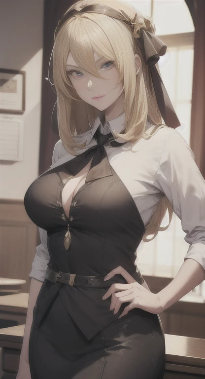 Sophisticated, Academic instructor, lady Sylvana, Mythril class, glaring at viewer,