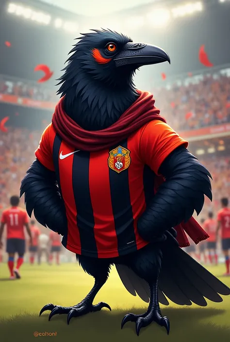 Pumped up crow in flamengo outfit