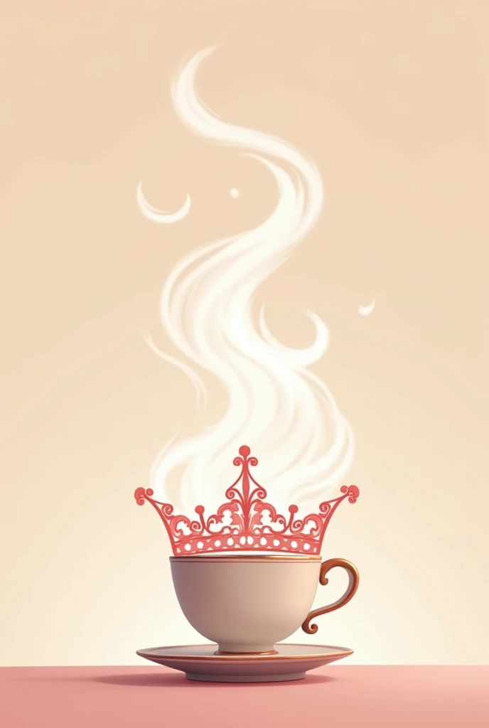 Clipart of Steam coming out of tea cup making form of tiara