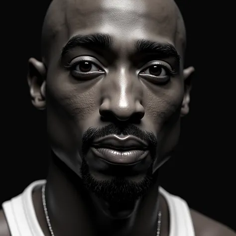 (photorealism:1.2), (((Tupac Shakur))), bald head, 25 years old, extremely accurate features, performing in a concert, black and white images, extremely detailed facial features,

Create a high-resolution close-up image of Tupac Shakurs face. Pay attention...