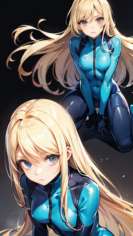 Samus Aran,

Blonde,
(Dark Eyes),
(Semi-long hair:1.7),
(expression:Puzzled),
Squat,
Place your arms on your knees,

((Zero Suit:Shiny)), 

(Plain background:grey,1.5),

4K,
high quality,
Highest quality,
Delicate shades,
Detailed depiction,
Depict the who...