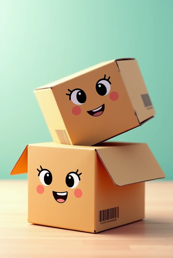 Cardboard box with roblox face