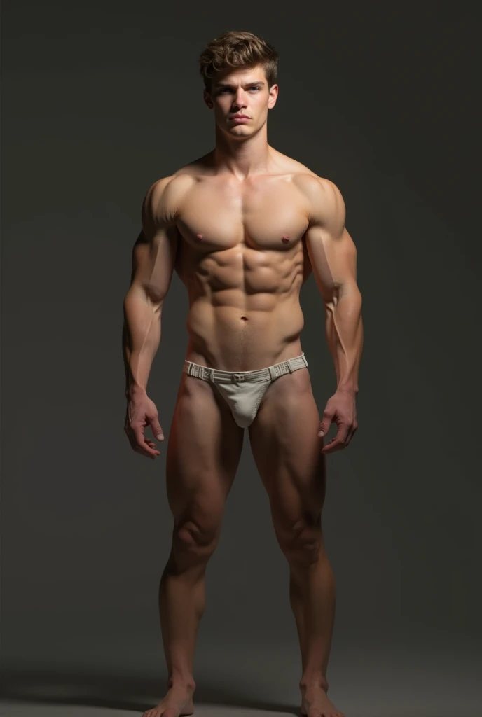 Naked and muscular boy 
