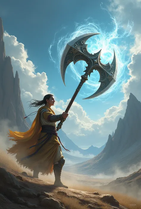 An axe that emits an aura of wind when swung