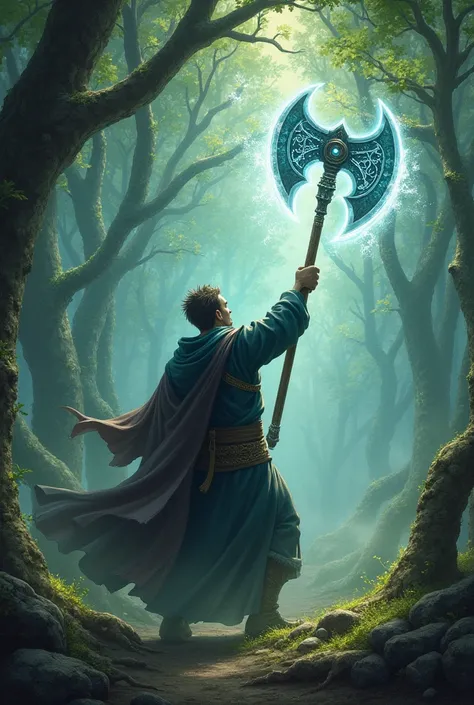 a magical axe that when swung generates wind in and around the environment