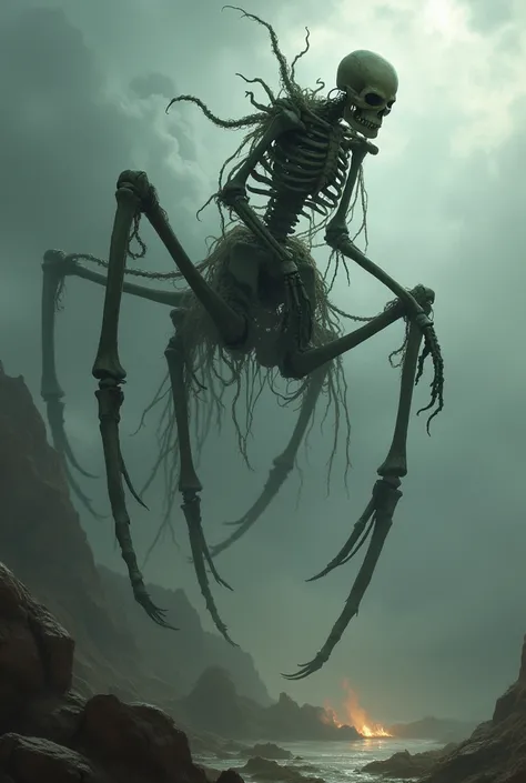 A skeleton riding a hydra