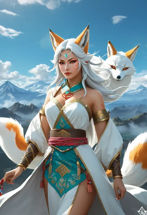 Anthropomorphic feminine kitsune enchantress.  Official Art – An Award-Winning Digital Masterpiece In 4K Ultra HD, Extreme Detail And Intricate Realism. Symmetrical Face. This Concept Art Brought To Life By The Hands Of Artists Like Wlop & Artgerm In A Stu...