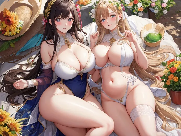 masterpiece, Highest quality, Two Girls,whole body, Mother and daughter, Voluptuous body, Mother&#39;s_and_daughter, Age difference,