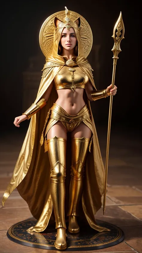 egiptian lioness goddess
Sekhmeth. Beautiful female body and realistic lioness epoxy head. In battle pose with a spear With hood and cape Wearing gold ornaments, Photorealistic image Dramatic lighting Spectral setting With Lioness Head, Dramatic pose View ...