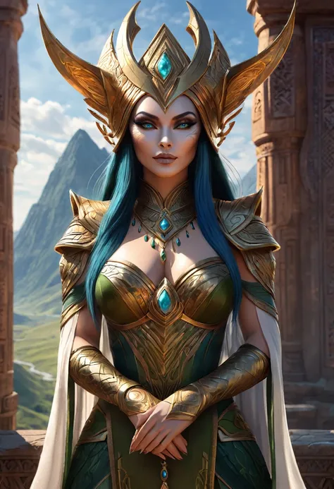 Anthropomorphic feminine fitsune enchantress. Official Art – An Award-Winning Digital Masterpiece In 4K Ultra HD, Extreme Detail And Intricate Realism. Symmetrical Face. This Concept Art Brought To Life By The Hands Of Artists Like Wlop & Artgerm In A Stun...