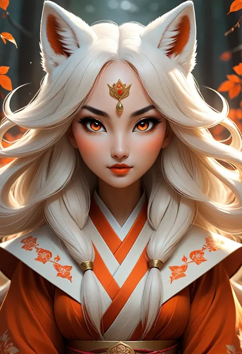 Anthropomorphic feminine kitsune enchantress. Official Art – An Award-Winning Digital Masterpiece In 4K Ultra HD, Extreme Detail And Intricate Realism. Symmetrical Face. This Concept Art Brought To Life By The Hands Of Artists Like Wlop & Artgerm In A Stun...