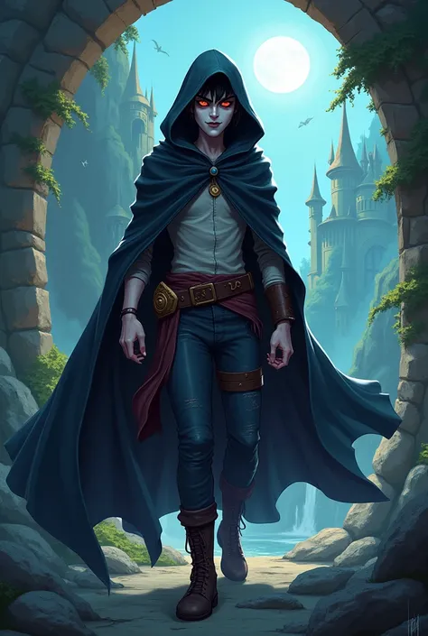 Vampire rogue hooded, Cartoon style adventure time rpg lord of the rings