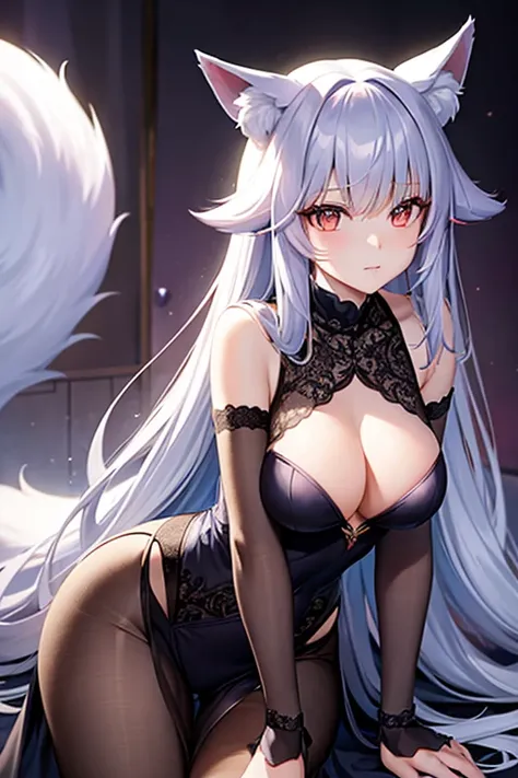 Fox Beast Girl,Glamour,Long Hair, 