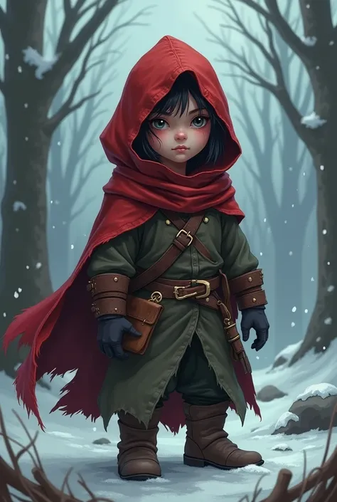 RPG rogue, hooded with midle east thematic and pale skin, Cartoon style