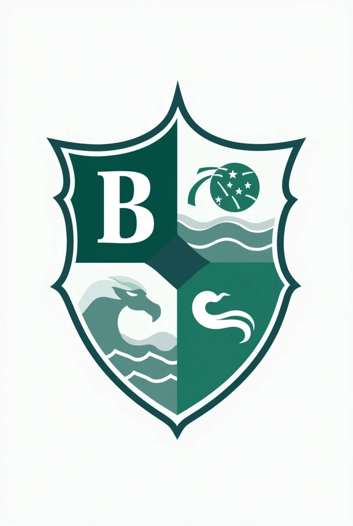 Escudo con iniciales breezes de irique que tenga deporte, Water, breeze,until, education and be simple
