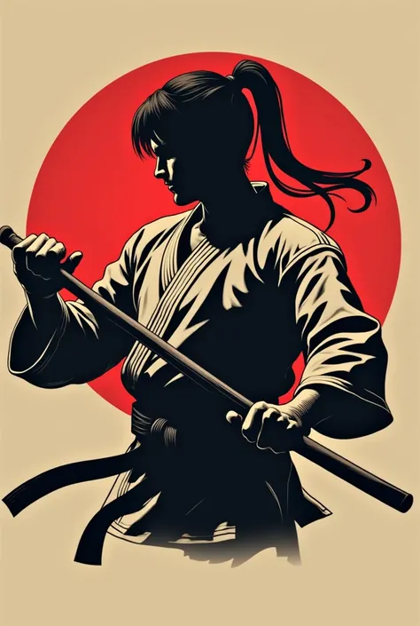 I want a round anime logo for karate with the name haraty dojo BR brown and black
