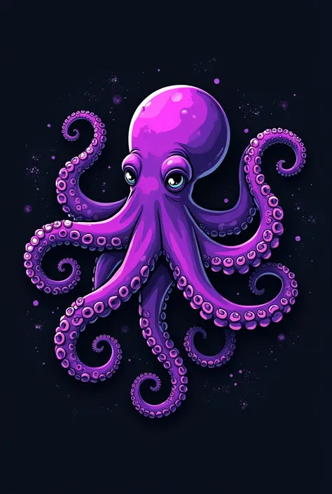 Make a T-shirt for a school interclass game, black and with a purple octopus