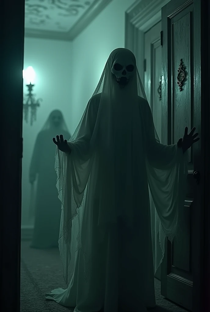 Deformed ghosts, creepy, haunting the mansion at night