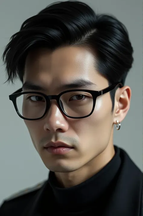 Hd, male, black hair, black glasses, black eyes