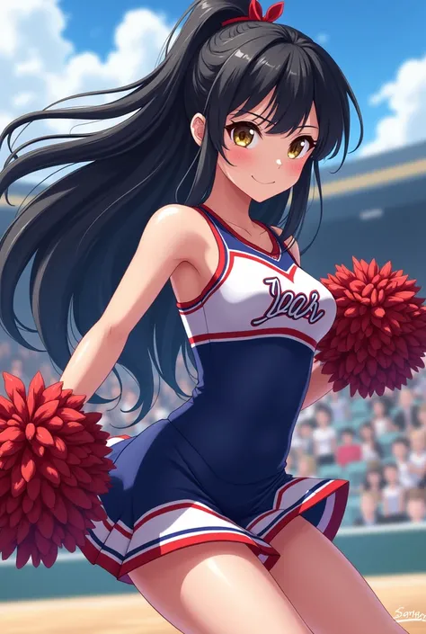 Cheerleader　Black Hair　Anime-style illustrations