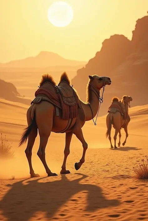 desert with camels