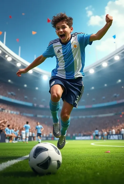 Believe me, an Argentine boy scoring a goal in a World Cup final
