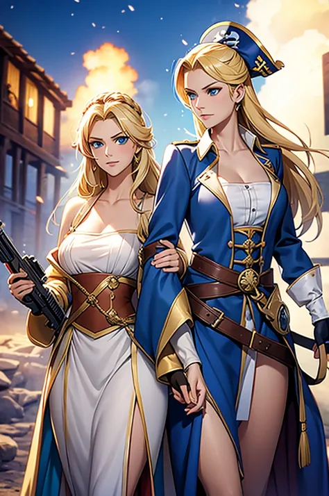 pirate, female, Royal sister, blond, Double gun