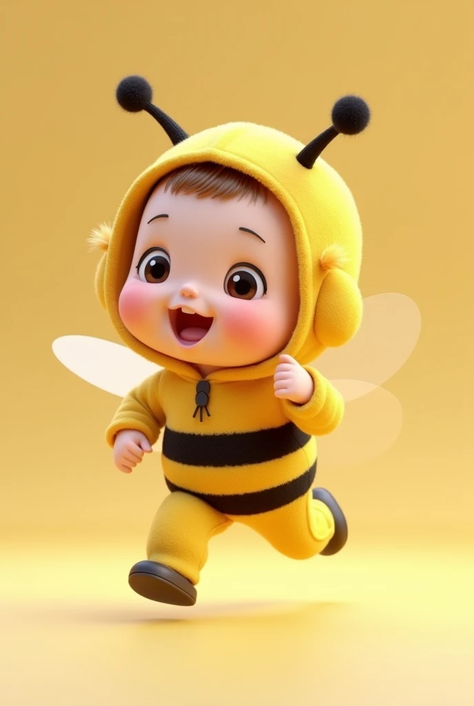 3d Cute baby costume chibi animal anime hood bee running profile hungry

