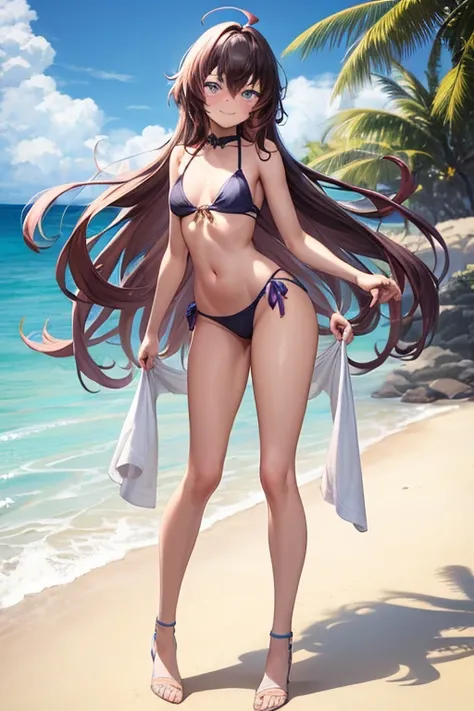 ((best quality)), ((masterpiece)), (detailed), 4 people, 4 girls, gathered on the beach, 1 girl, full body, 20 years old, young adult, happy face, smile, young adult, tall, blue eyes, long blonde hair, hair ornaments, star hair ornaments, bangs, big breast...